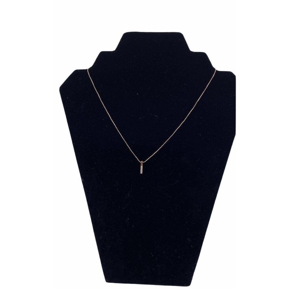 Penta Crystal Bar Charm Necklace Rose Gold‎  Adjustable Chain Women's Jewelry
